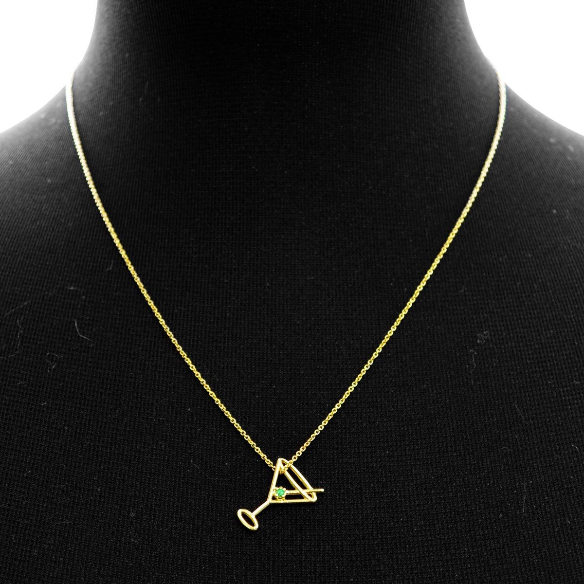 アリータ ALIITA MARTINI NECKLACE 9KYG×GRエメラルド マティーニモチーフ ネックレス ペンダント 9KYG