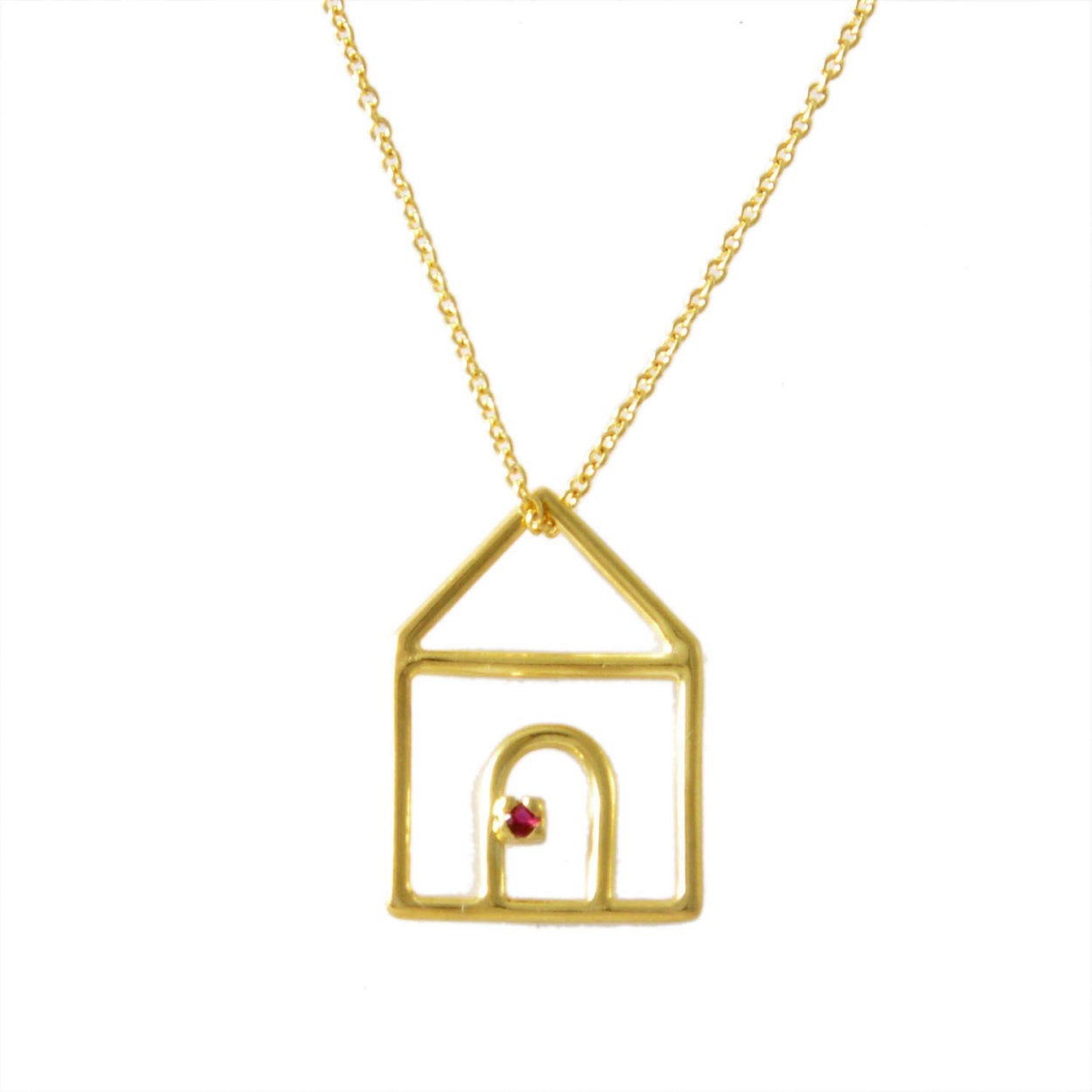 アリータ ALIITA CASTIA RUBI NECKLACE 9KYG×RDルビー カシータ 家モチーフ ネックレス ペンダント