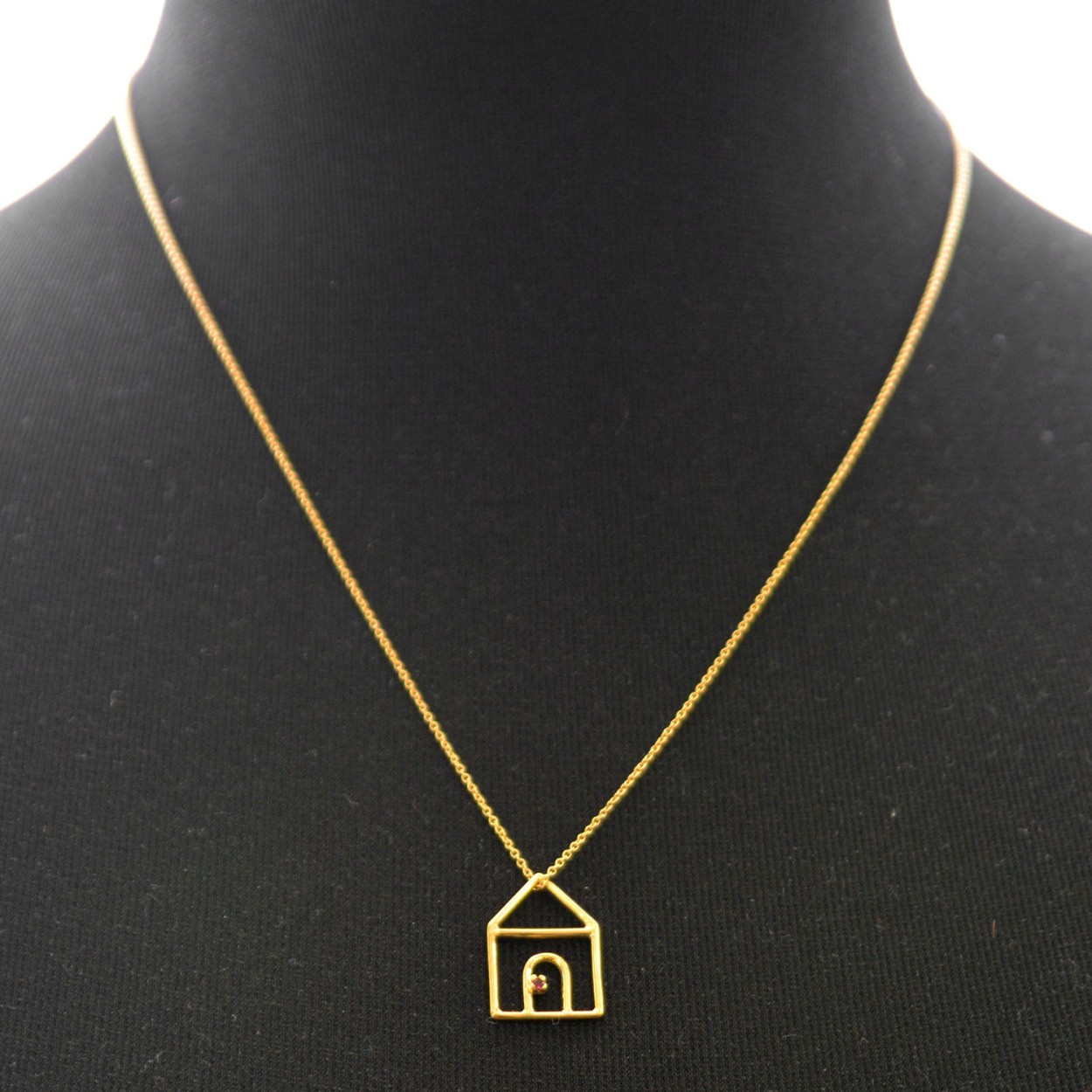 アリータ ALIITA CASTIA RUBI NECKLACE 9KYG×RDルビー カシータ 家モチーフ ネックレス ペンダント