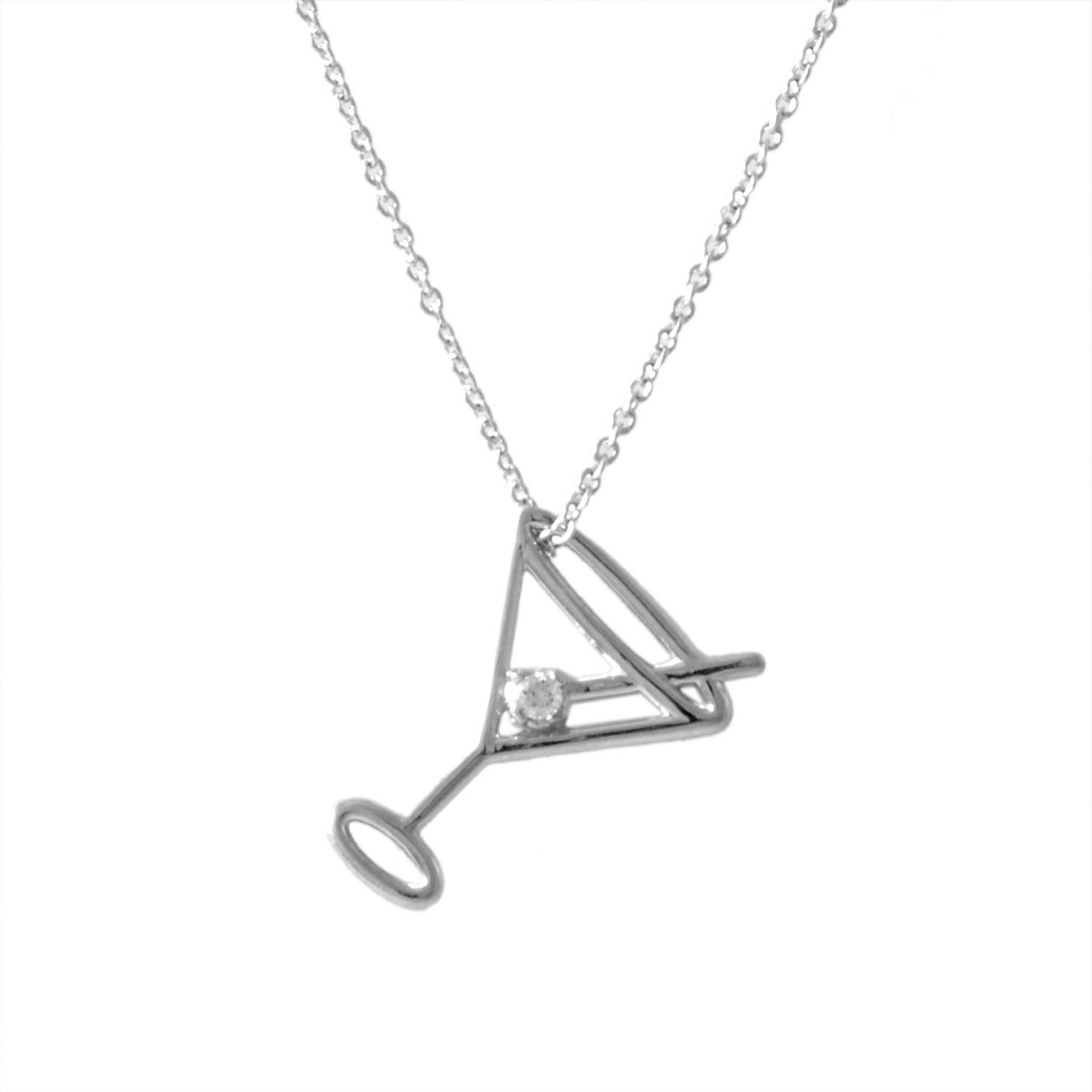 アリータ ALIITA MARTINI BRILLANTE NECKLACE 9KWG×HWダイヤモンド マティーニモチーフ ネックレス ペンダント