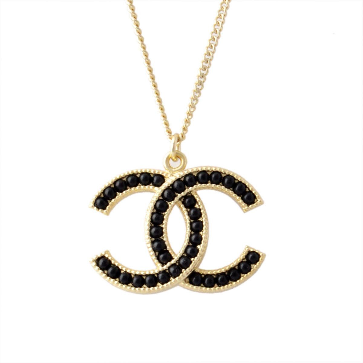 シャネル CHANEL 96099 DORE/NOIR COCO ココマーク CCロゴ×パール ネックレス ペンダント