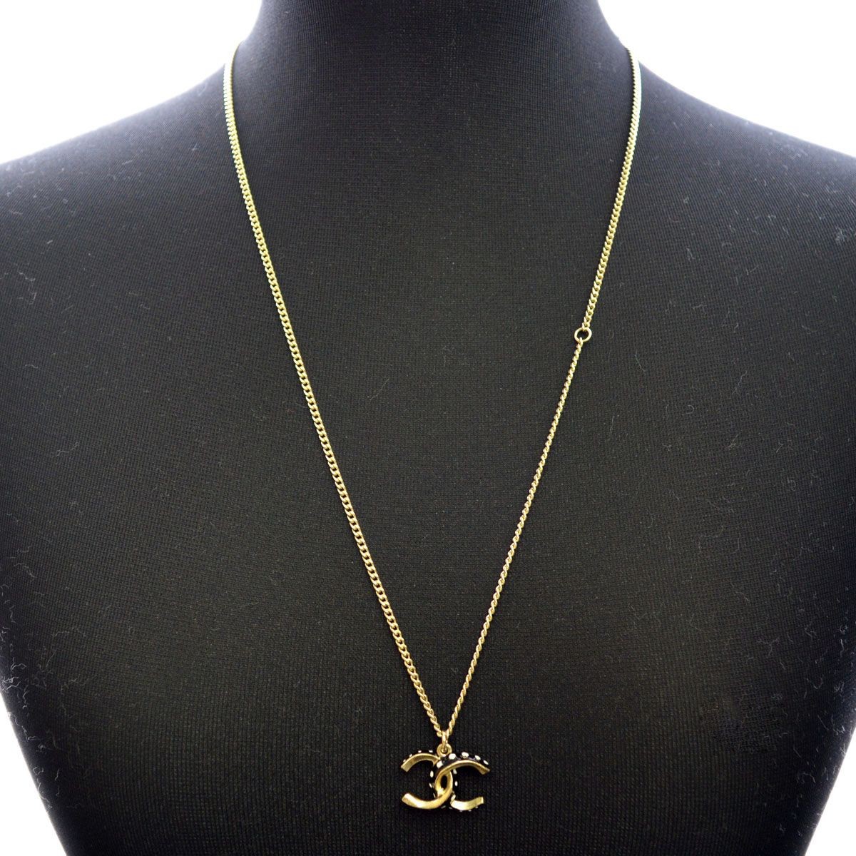 シャネル CHANEL 87507 DORE/NOIR/BLANC  COCO ココマーク CCロゴ×ドット ネックレス ペンダント