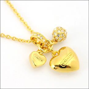 コーチ  パヴェ トリプルハート ネックレス ペンダント ゴールド 95934 GD/GD/N
