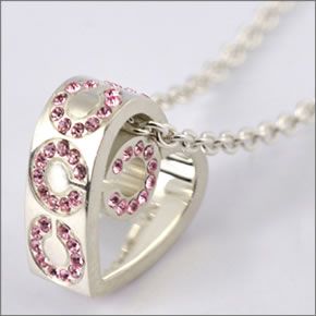 コーチ ≪取り寄せ商品≫ スターリング オプ アート パヴェ ハート ネックレス 95649 SV/PK/N