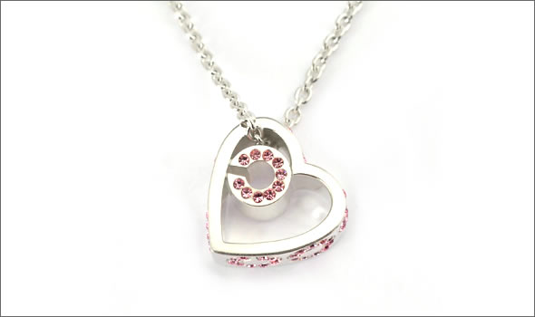 コーチ ≪取り寄せ商品≫ スターリング オプ アート パヴェ ハート ネックレス 95649 SV/PK/N