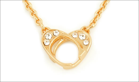 コーチ ≪取り寄せ商品≫ パヴェ シグネーチャー ハートモチーフ ネックレス  96046 GD/GD/N