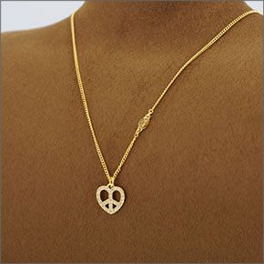 コーチ ≪取り寄せ商品≫ ニューべイブ ピースサイン ハートモチーフ パヴェ ネックレス 96115 GD/GD/N