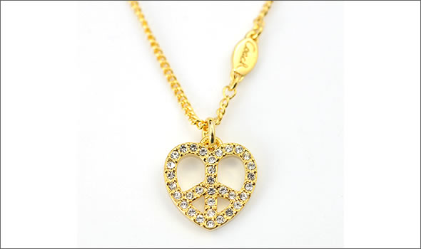 コーチ ≪取り寄せ商品≫ ニューべイブ ピースサイン ハートモチーフ パヴェ ネックレス 96115 GD/GD/N