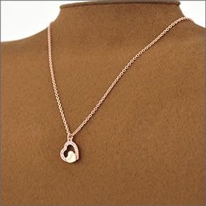 コーチ ≪取り寄せ商品≫ パヴェ ダブルハート ネックレス 96374 RS/PK/N
