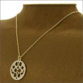 コーチ ≪取り寄せ商品≫ スターリング パヴェ シグネーチャー ディスク ネックレス  96417 GD/CY/N