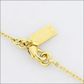 コーチ ≪取り寄せ商品≫ スターリング パヴェ シグネーチャー ディスク ネックレス  96417 GD/CY/N