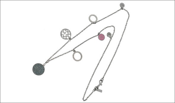 コーチ ≪取り寄せ商品≫ パヴェ ディスクステーション ロング ネックレス ペンダント 96414/BK/MC/N