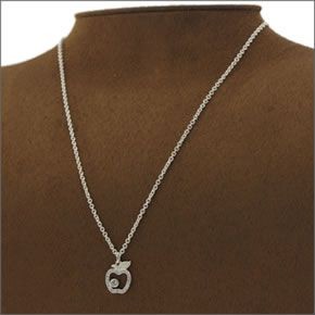 コーチ ≪取り寄せ商品≫ スターリング パヴェ アップル クリスタル ネックレス ペンダント 96950/SV/C6/N