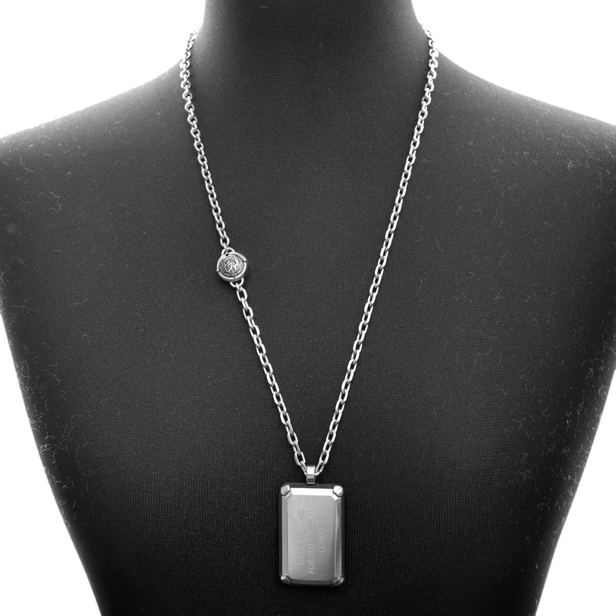 ディーゼル DIESEL DX1019040  ロゴプレートタグ＆ブレイブマン メンズ ネックレス ペンダント