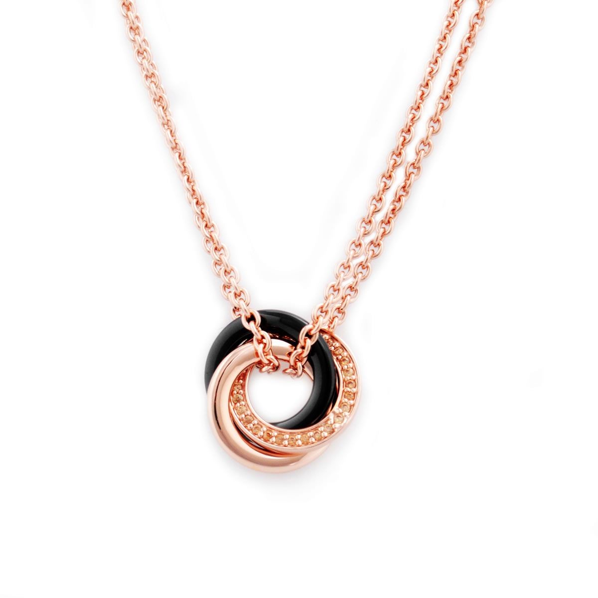 エンポリオアルマーニ EMPORIO ARMANI EG3084221 3連リング ダブルチェーン イーグルロゴ ネックレス ペンダント