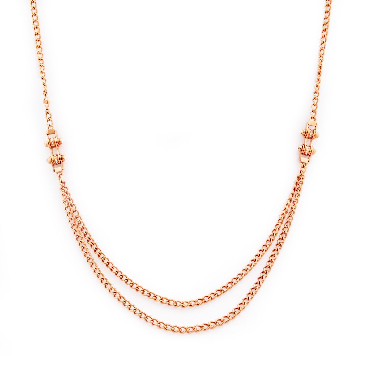 エンポリオアルマーニ EMPORIO ARMANI EGS2096221 ダブルチェーン ラインストーン イーグルロゴ ネックレス