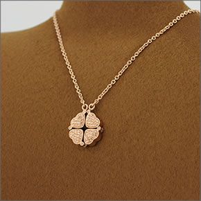 フォリフォリ  Heart4Heart Necklace ハート4ハート ネックレス  ピンクゴールド 3N0T013RS