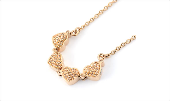 フォリフォリ  Heart4Heart Necklace ハート4ハート ネックレス  ピンクゴールド 3N0T013RS