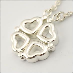 フォリフォリ  Heart4Heart Necklace ハート4ハート ネックレス シルバー クリスタル 3N1F033C