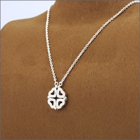 フォリフォリ  Heart4Heart Necklace ハート4ハート ネックレス シルバー クリスタル 3N1F033C