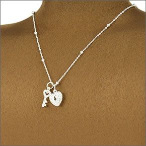 フォリフォリ ≪取り寄せ商品≫ シルバープレーテッド×クリスタル ハート・キーモチーフ ネックレス 3N13F057C
