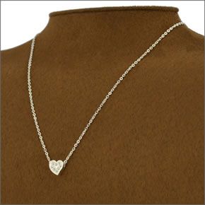 フォリフォリ ≪取り寄せ商品≫ シルバープレーテッド×クリスタル ハートモチーフ ネックレス 3N13F065C