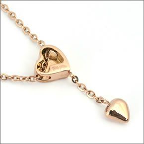 フォリフォリ ≪取り寄せ商品≫ ピンクゴールドプレーテッド×クリスタル ハートモチーフ スウィング ネックレス 3N13T064RC