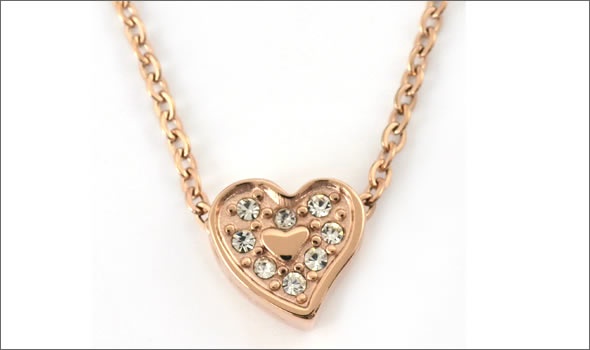 フォリフォリ ≪取り寄せ商品≫ ピンクゴールドプレーテッド×クリスタル ハートモチーフ ネックレス 3N13T065RC