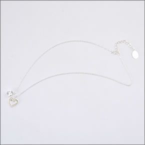 フォリフォリ ≪取り寄せ商品≫ シルバープレーテッド×クリスタル ハートモチーフ  ネックレス ペンダント 3N13F061C