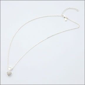 フォリフォリ ≪取り寄せ商品≫ シルバープレーテッド×クリスタル パヴェハート ダブル・ハートモチーフ ネックレス ペンダント 3N7S141C