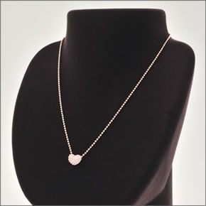 フォリフォリ ≪取り寄せ商品≫ ピンクゴールドプレーテッド×クリスタル パヴェ・ハートモチーフ ネックレス ペンダント 3N8S147RC