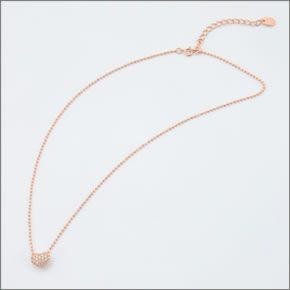 フォリフォリ ≪取り寄せ商品≫ ピンクゴールドプレーテッド×クリスタル パヴェ・ハートモチーフ ネックレス ペンダント 3N8S147RC