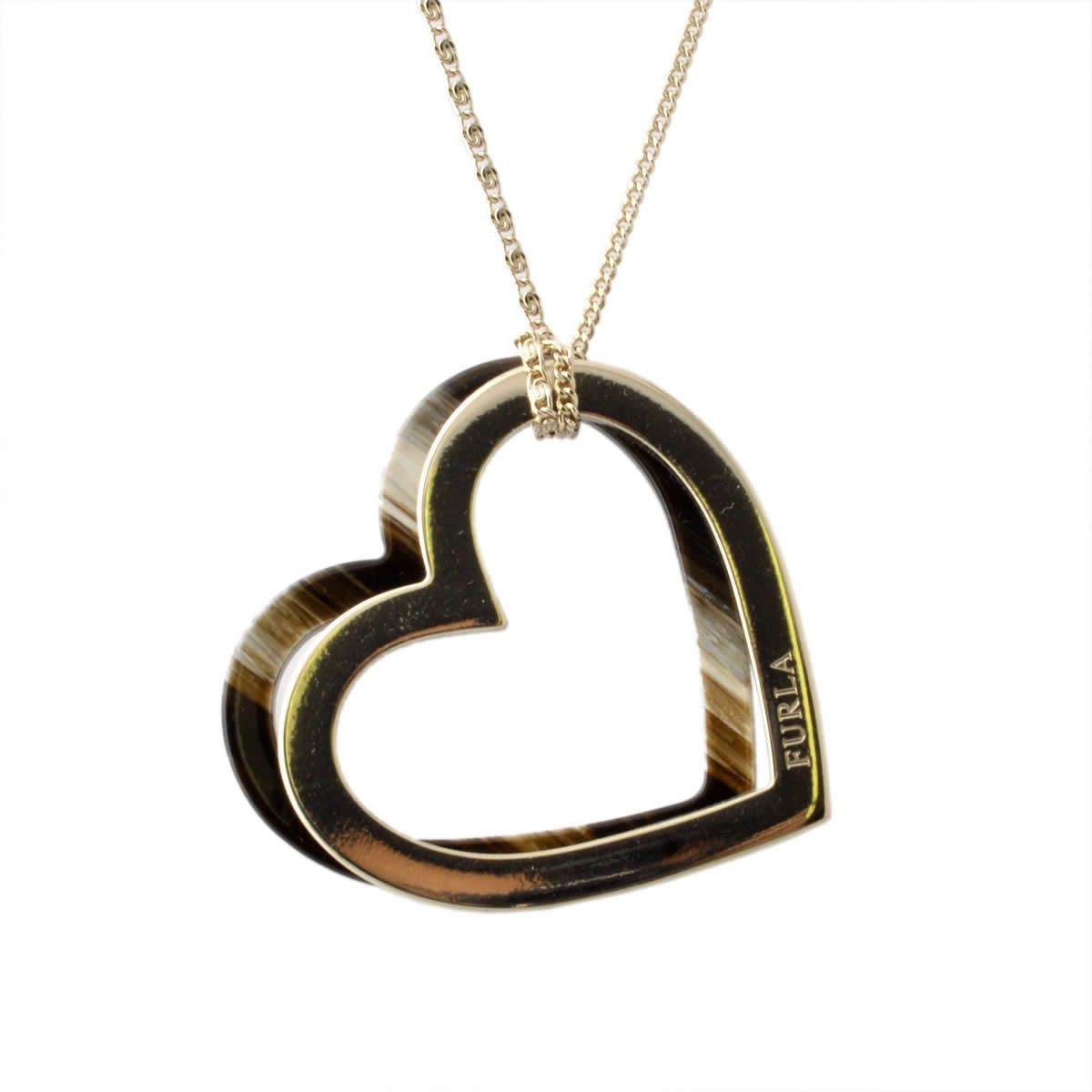 フルラ FURLA 833273 CO35 MI0 LAVA ハート型 ハートモチーフ ダブルハート ロング ネックレス ペンダント VALENTINA NECKLACE CUORI