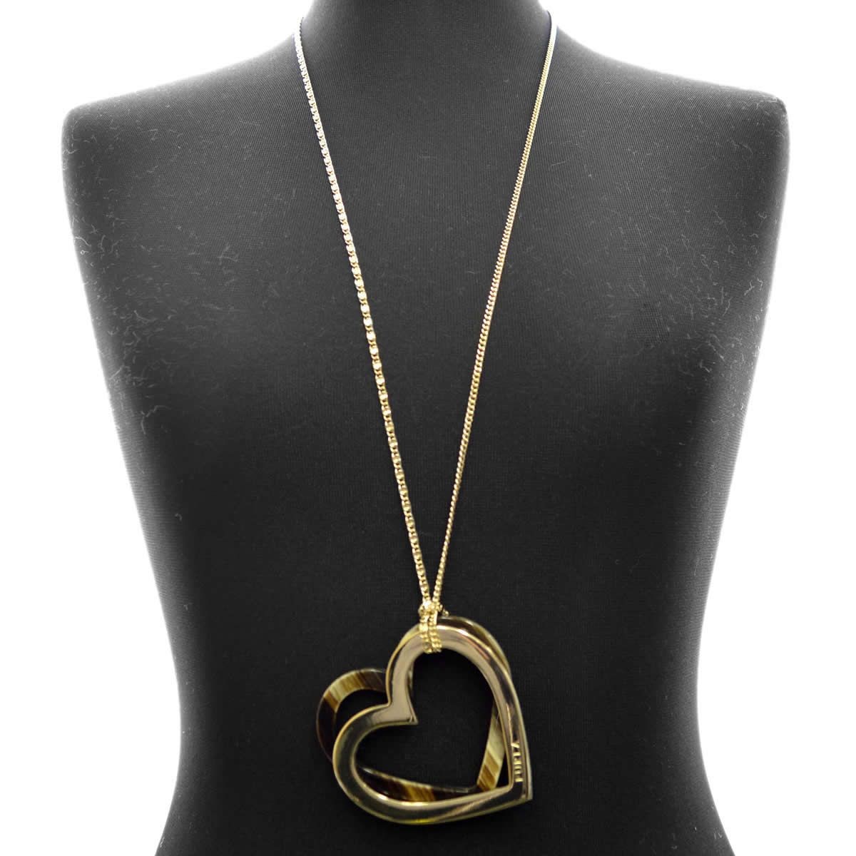 フルラ FURLA 833273 CO35 MI0 LAVA ハート型 ハートモチーフ ダブルハート ロング ネックレス ペンダント VALENTINA NECKLACE CUORI