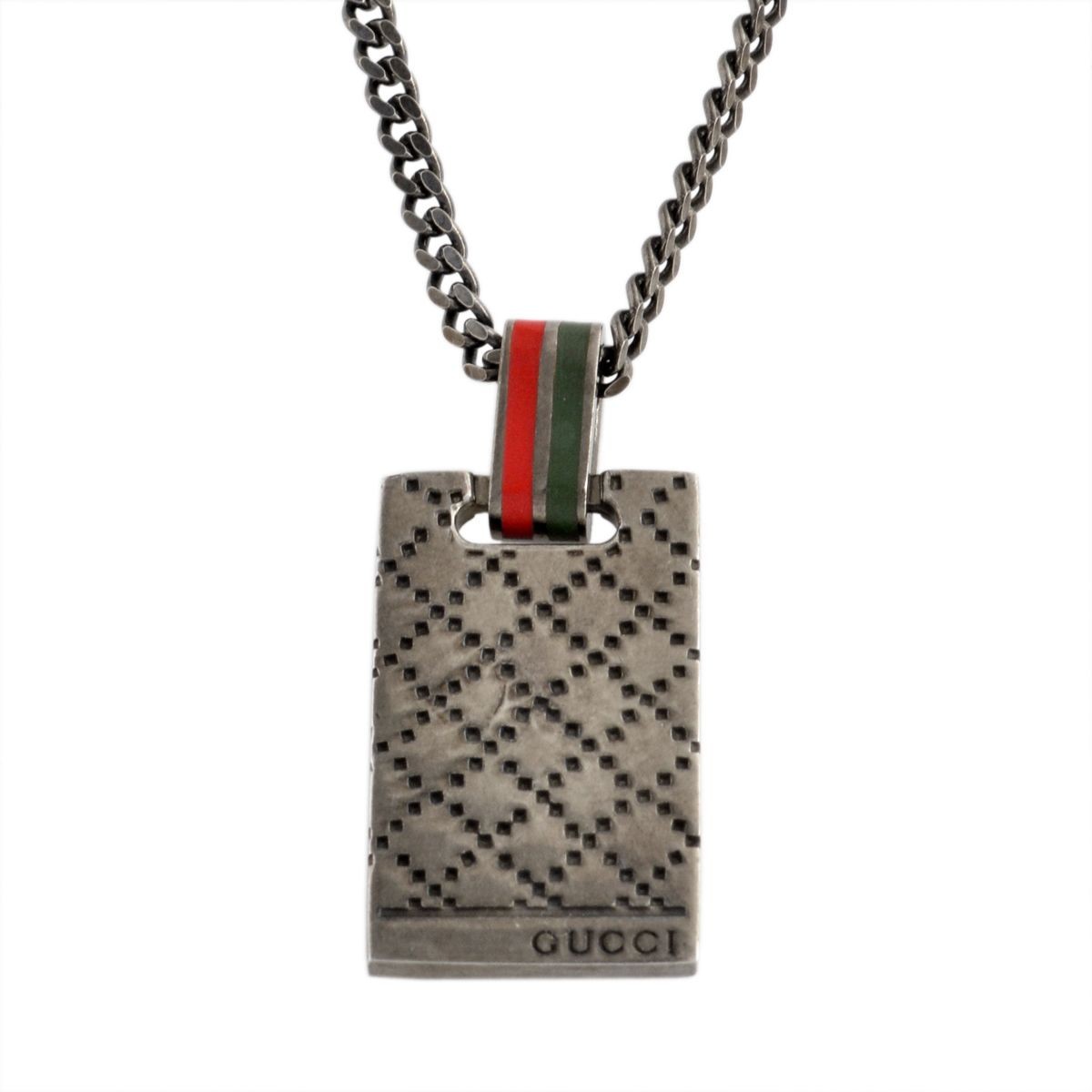 グッチ GUCCI 310481-J89L0-8518 DIAMANTISSIMA ディアマンティッシマ エイジドパラジウム メンズ ペンダント ネックレス