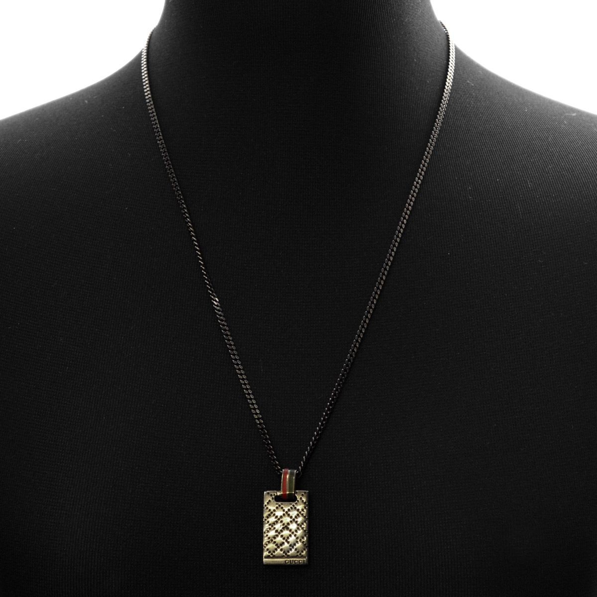 グッチ GUCCI 310481-J89L0-8518 DIAMANTISSIMA ディアマンティッシマ エイジドパラジウム メンズ ペンダント ネックレス