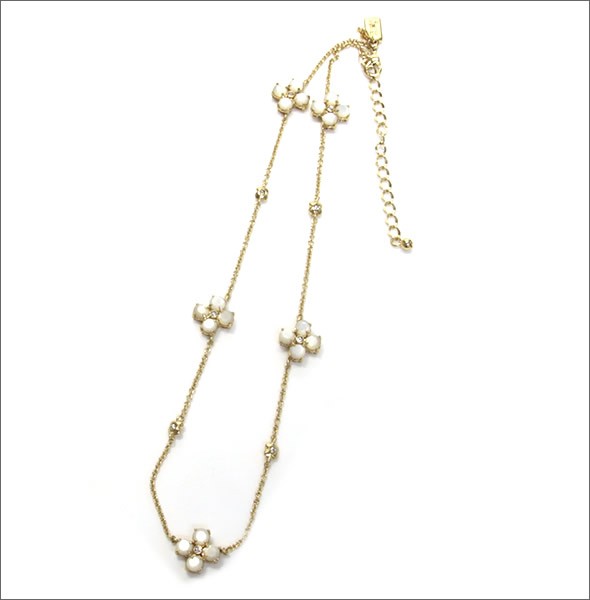ケイトスペード WBRUA221-110 CENTRAL PARK PANSY　Short Scatter Necklace パンジーモチーフ クリスタル・ビジュー スキャッター ネックレス