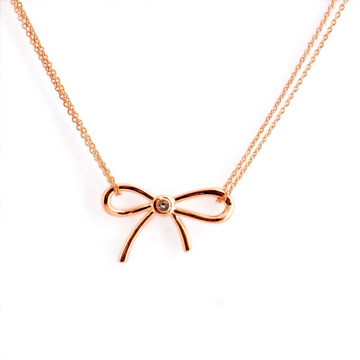 ケイトスペード Kate Spade WBRUB806-704 Clear/Rose Gold ビジュー×リボン ネックレス/ペンダント Dainty Sparklers Bow Pendant