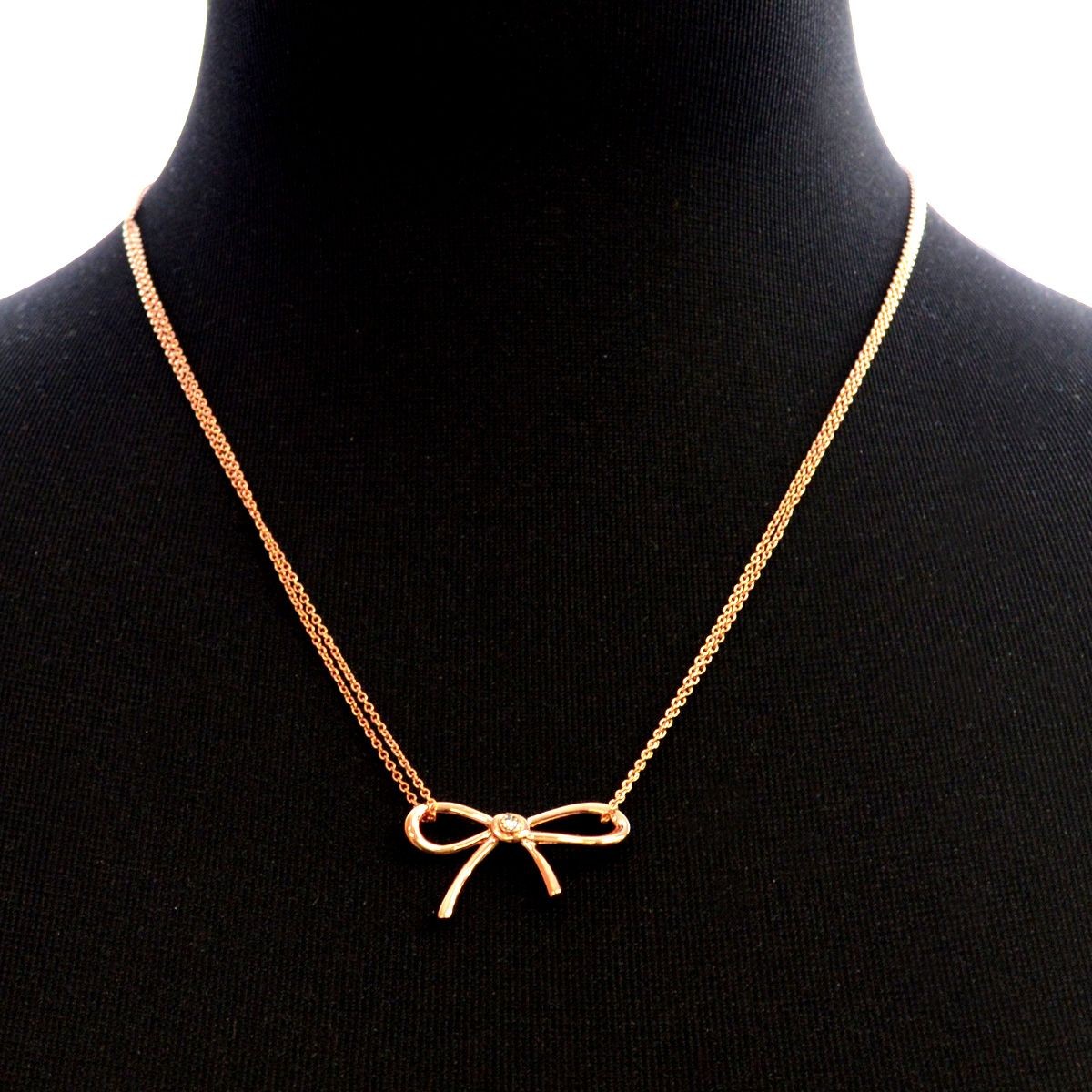 ケイトスペード Kate Spade WBRUB806-704 Clear/Rose Gold ビジュー×リボン ネックレス/ペンダント Dainty Sparklers Bow Pendant