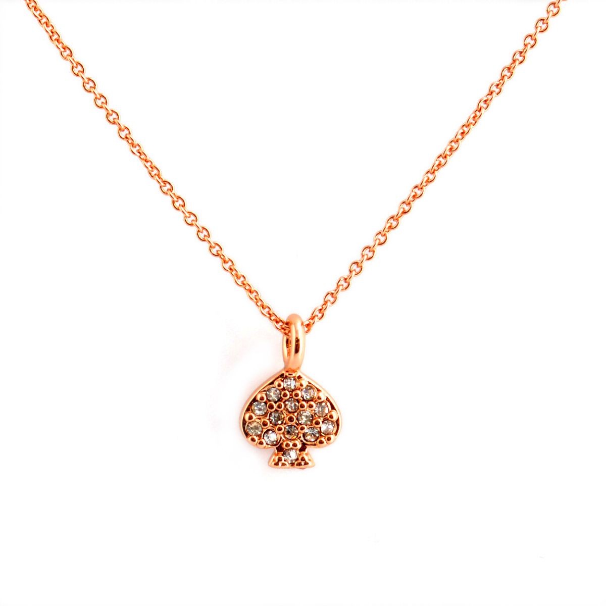 ケイトスペード Kate Spade WBRUC073-704 Clear/Rose Gold スペード パヴェ ネックレス/ペンダント Signature Spade  Spade Necklace