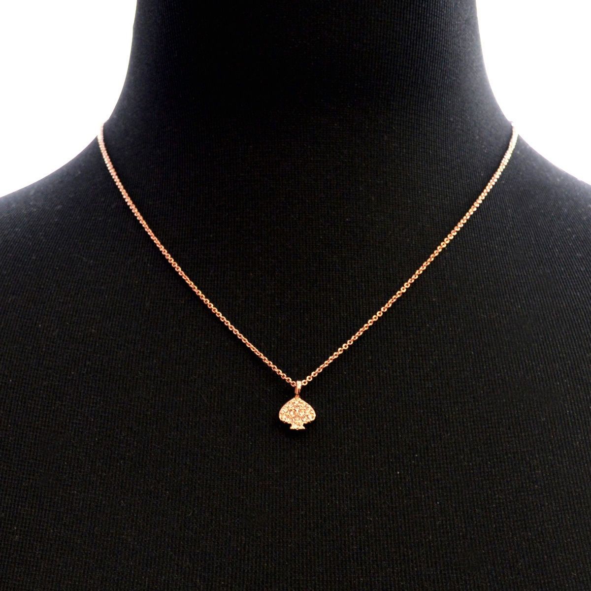 ケイトスペード Kate Spade WBRUC073-704 Clear/Rose Gold スペード パヴェ ネックレス/ペンダント Signature Spade  Spade Necklace