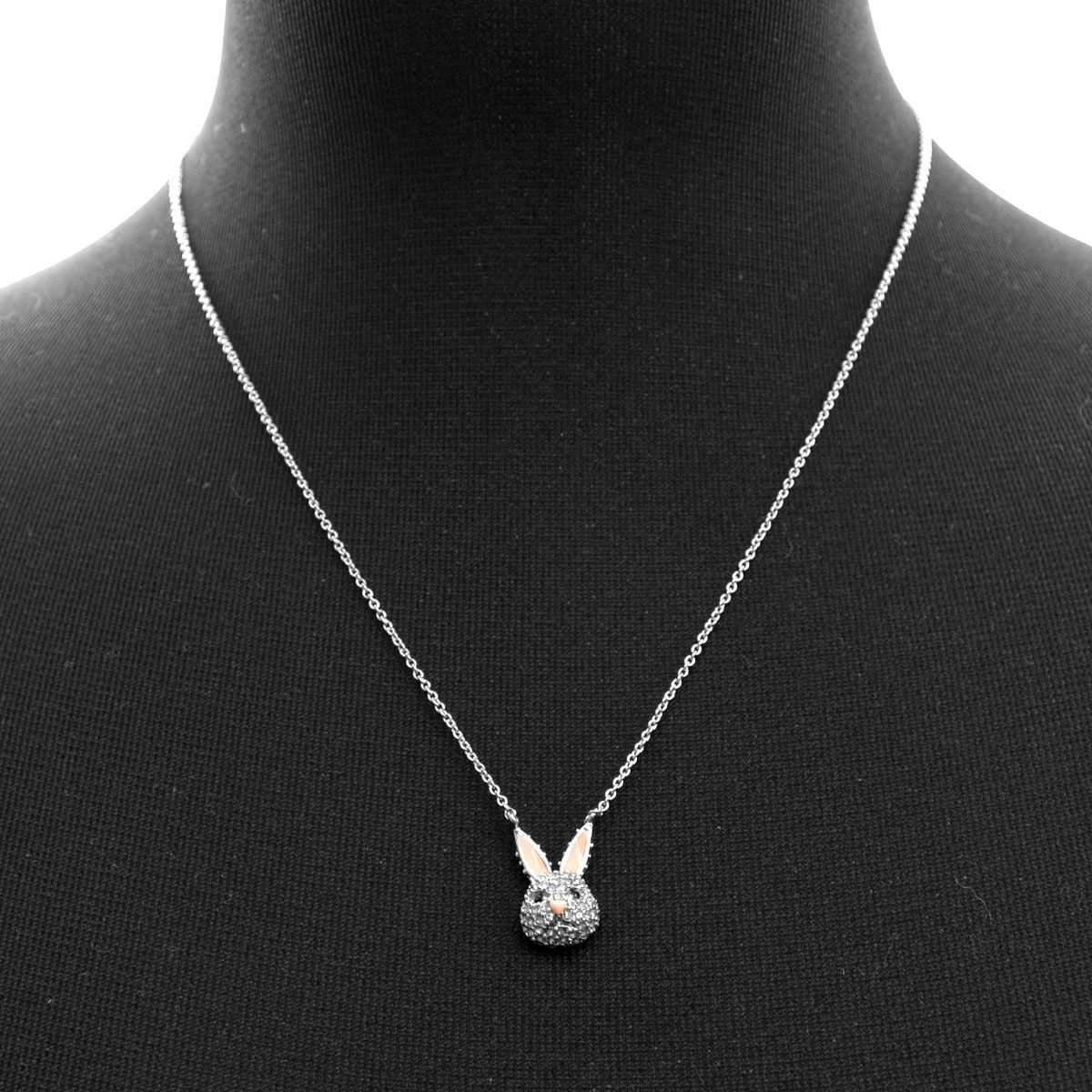 ケイトスペード Kate Spade WBRUD585-911 clear/silver MAKE MAGIC rabbit mini pendant ウサギモチーフ クリスタルパヴェ ペンダント ネックレス