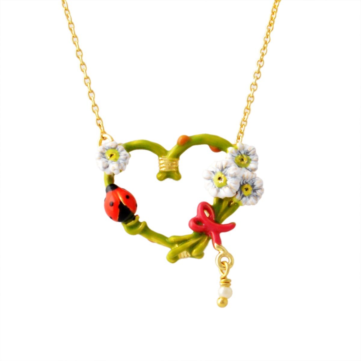 レネレイド Les Nereides AASV301/1 ハートモチーフ フラワー ネックレス ペンダント COEUR EN FLEUR