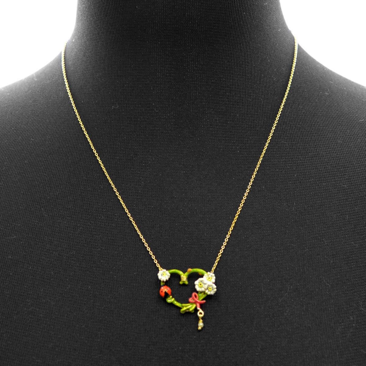 レネレイド Les Nereides AASV301/1 ハートモチーフ フラワー ネックレス ペンダント COEUR EN FLEUR
