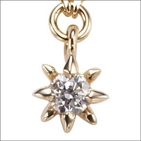 マレア リッチ  K10 シンプルダイヤネックレス　ゴールド×ダイヤモンド 10KJ-08