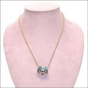 マークバイマークジェイコブス Classic Marc Sweetie Rings Necklace クラシックマーク ロゴ 3連リング ネックレス ペンダント M0003547-491 DEEP SEA TURQUOISE