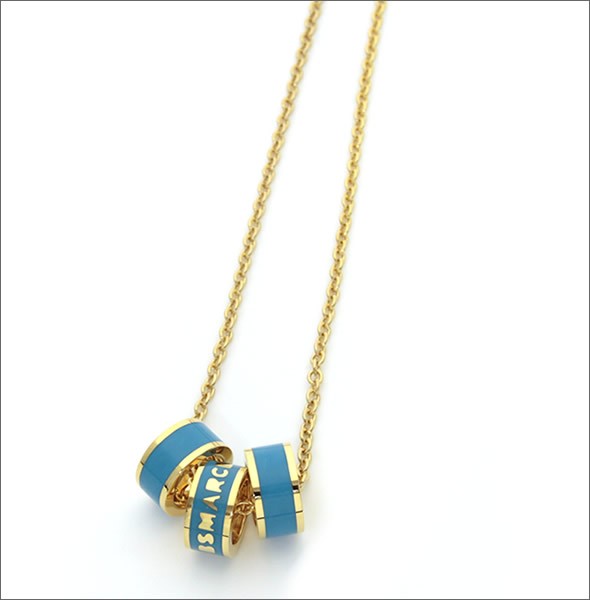 マークバイマークジェイコブス Classic Marc Sweetie Rings Necklace クラシックマーク ロゴ 3連リング ネックレス ペンダント M0003547-491 DEEP SEA TURQUOISE