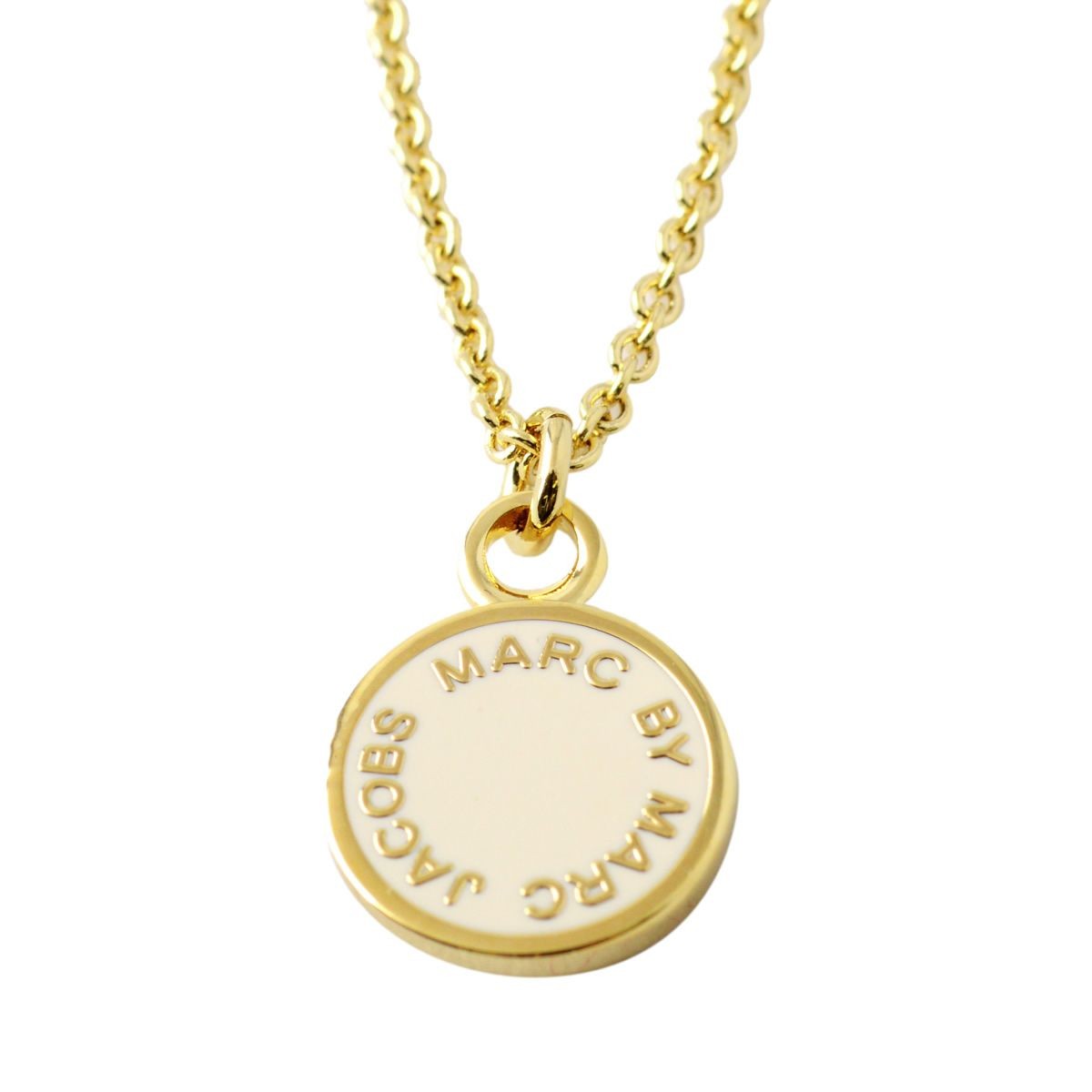 マークバイマークジェイコブス MARC BY MARC JACOBS M0003549-106 CREAM クラシックマーク エナメル ロゴ ディスク ペンダント ネックレス Classic Marc Enamel Discs Pendant
