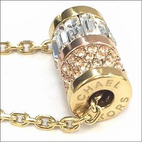 マイケルコース Pave Two-Tone Barrel Pendant Necklace クリスタル/パヴェ バレル ネックレス/ペンダント MKJ1902931