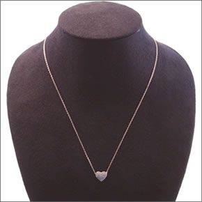 マイケルコース MKJ3039791 Pave Rose Gold-Tone Heart Charm Pendant Necklace パヴェ ハートチャーム ネックレス/ペンダント